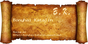 Bonyhai Katalin névjegykártya